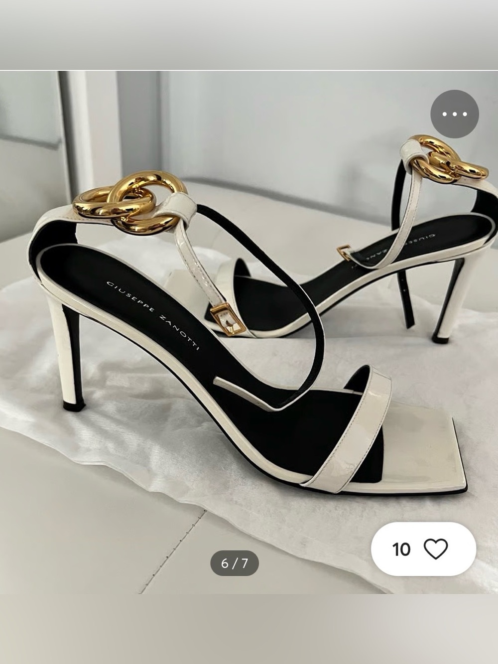 Giuseppe Zanotti Elegant White and Gold Heels